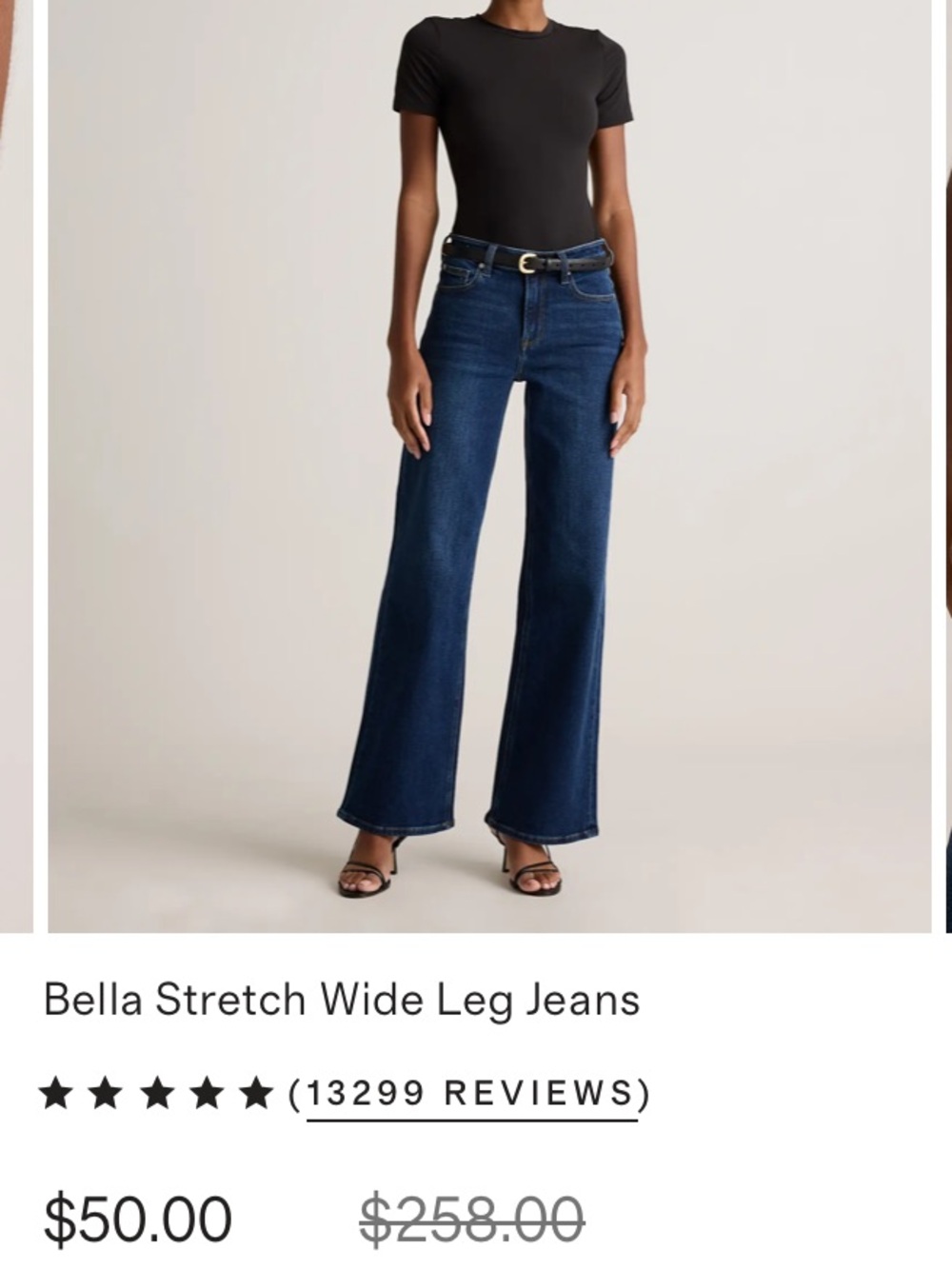 Quince Bella Stretch Wide Leg Jeans - Midnight Blue